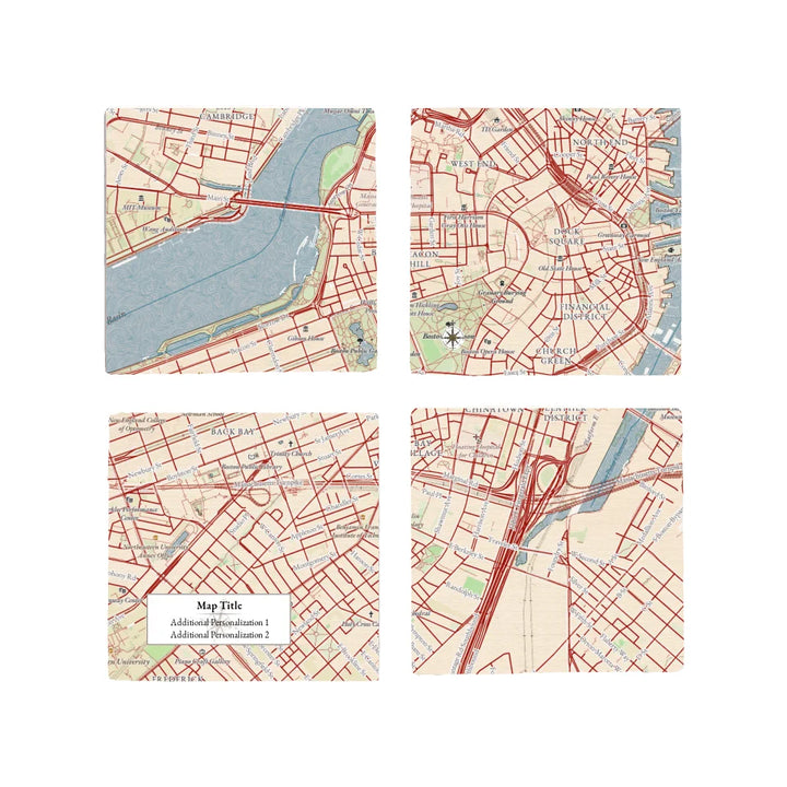 Create Your Own Map! - Classic Map Marble Coaster Set