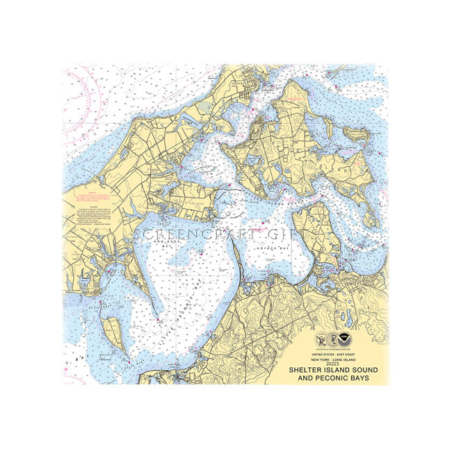 Shelter Island Sound and Peconic Bays, NY - Wall Canvas