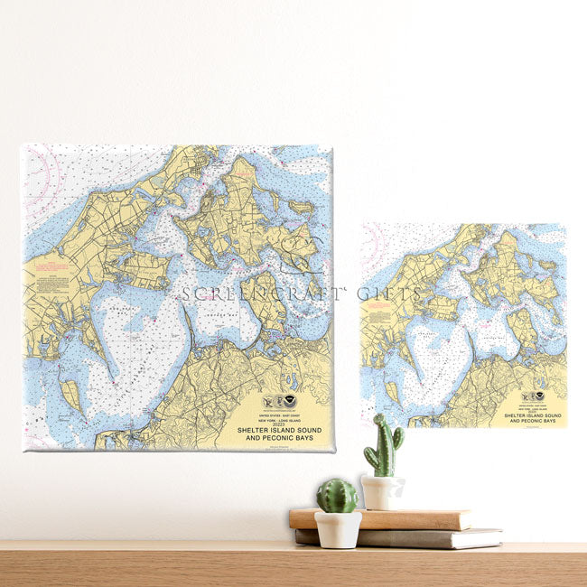 Shelter Island Sound and Peconic Bays, NY - Wall Canvas