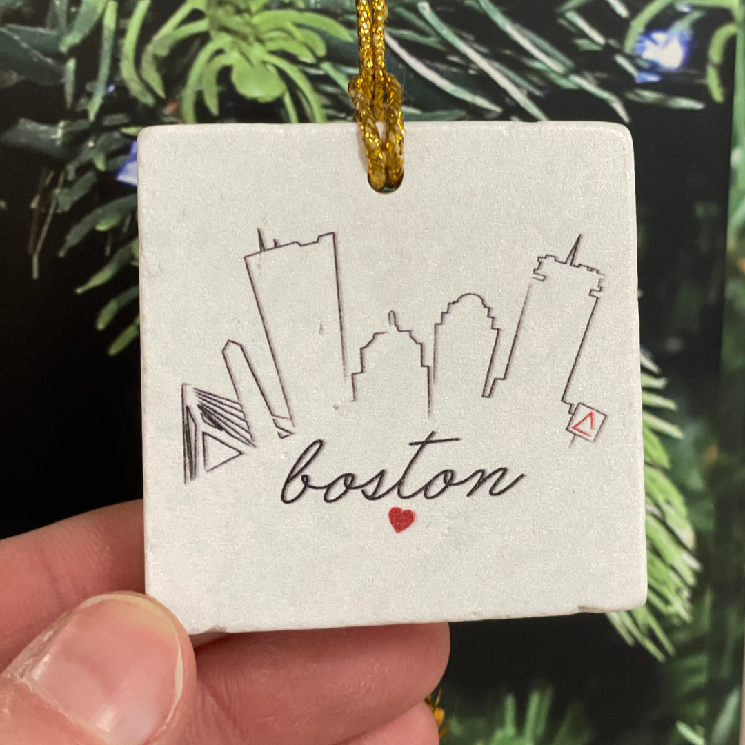 Boston Skyline - Marble Ornament