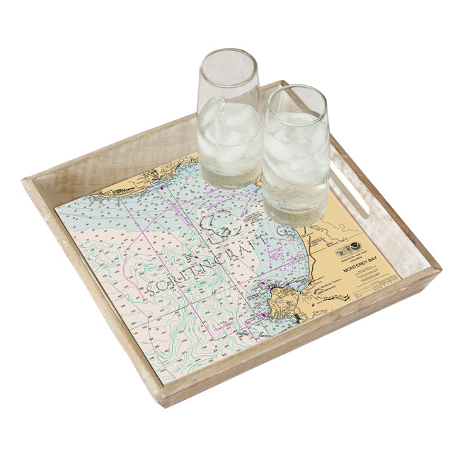 Monterey, CA -  Wood Serving Tray