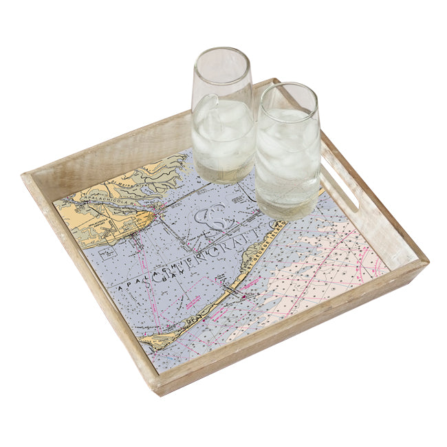 Apalachicola, FL- Wood Serving Tray
