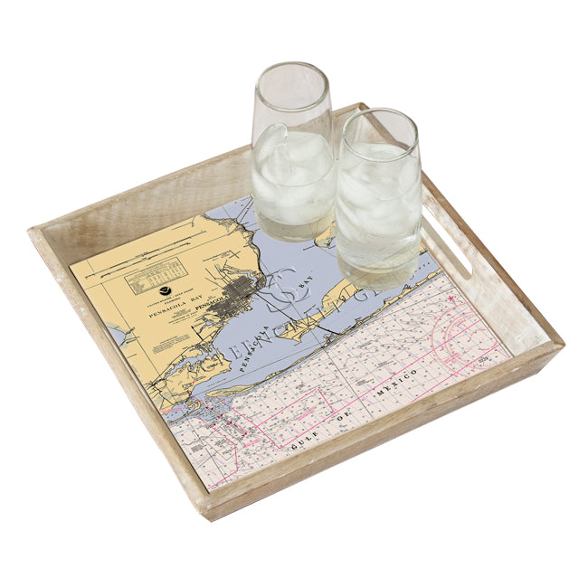Pensacola, FL- Wood Serving Tray