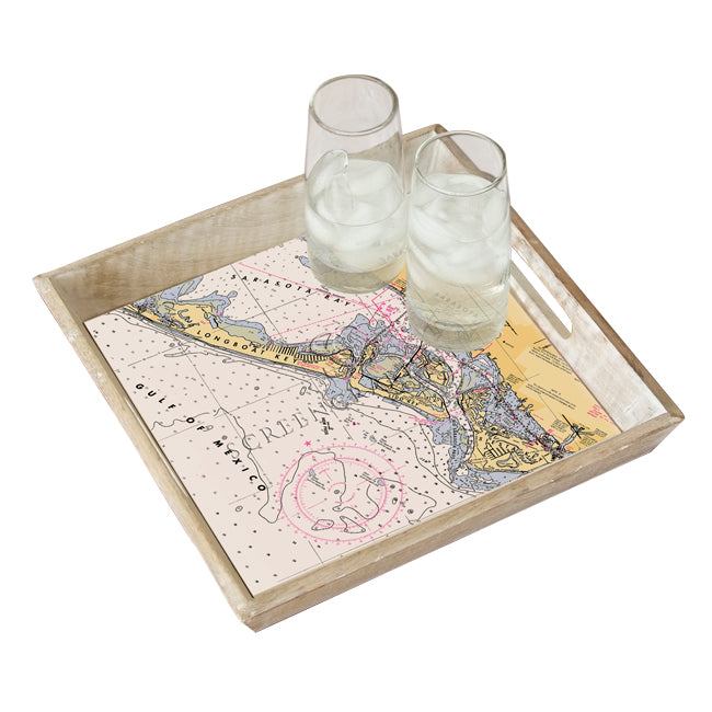 Sarasota, FL  - Wood Serving Tray