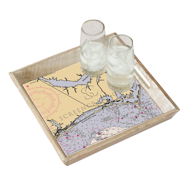 Emerald Isle, NC - Wood Serving Tray