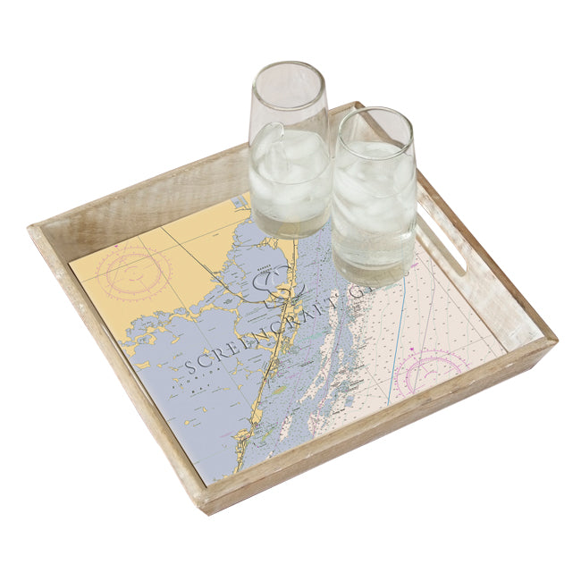 Key Largo, FL  - Wood Serving Tray