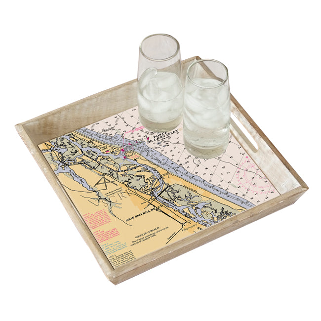 New Smyrna Beach, FL- Wood Serving Tray
