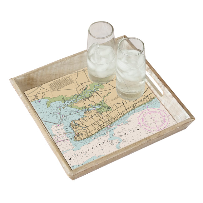 Pass Christian, MS - Wood Serving Tray