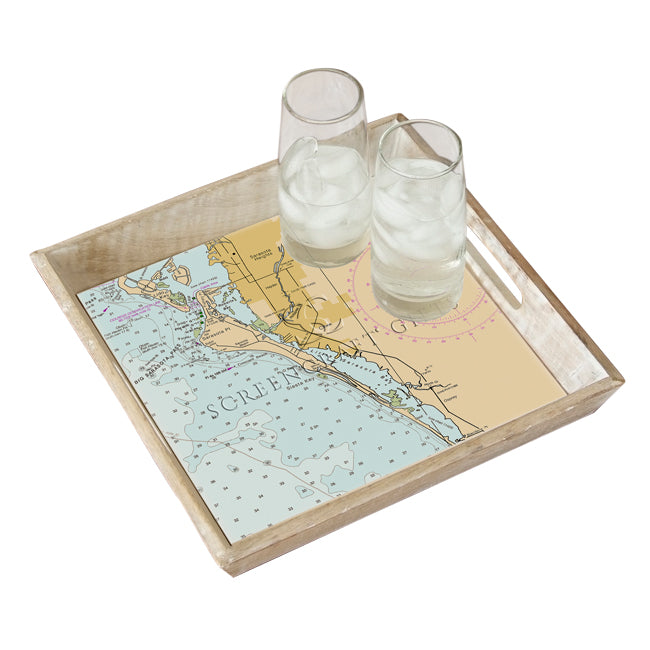 Siesta Key, FL - Wood Serving Tray