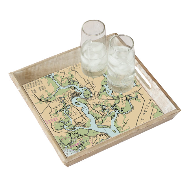 Beaufort, SC-  Wood Serving Tray