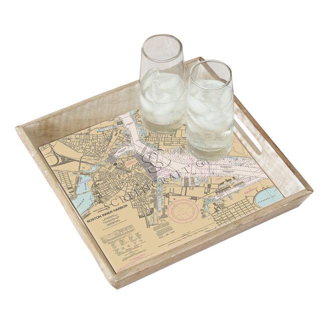 Boston, MA - Wood Serving Tray