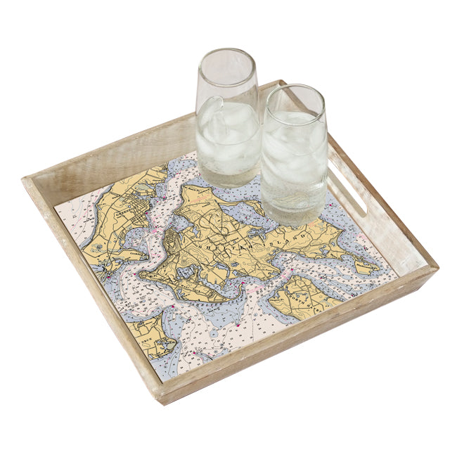 Shelter Island, NY- Wood Serving Tray