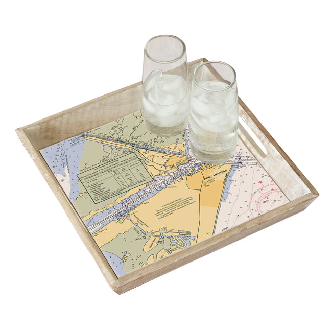 Port Aransas, TX - Wood Serving Tray