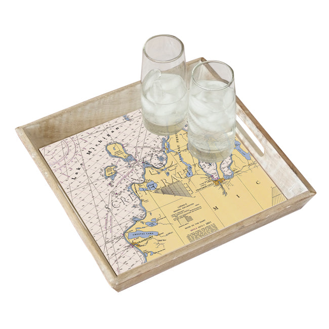 Traverse City, MI -  Wood Serving Tray