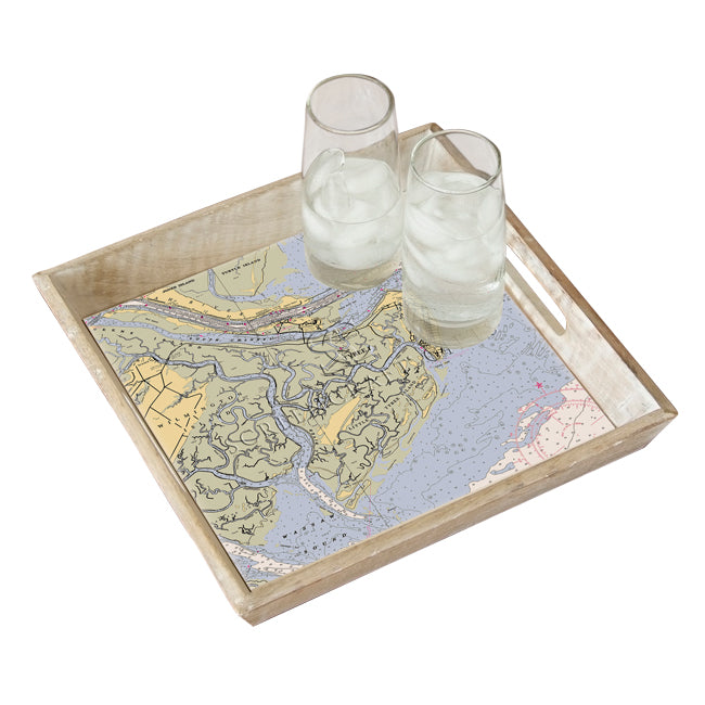 Tybee Island, GA  - Wood Serving Tray