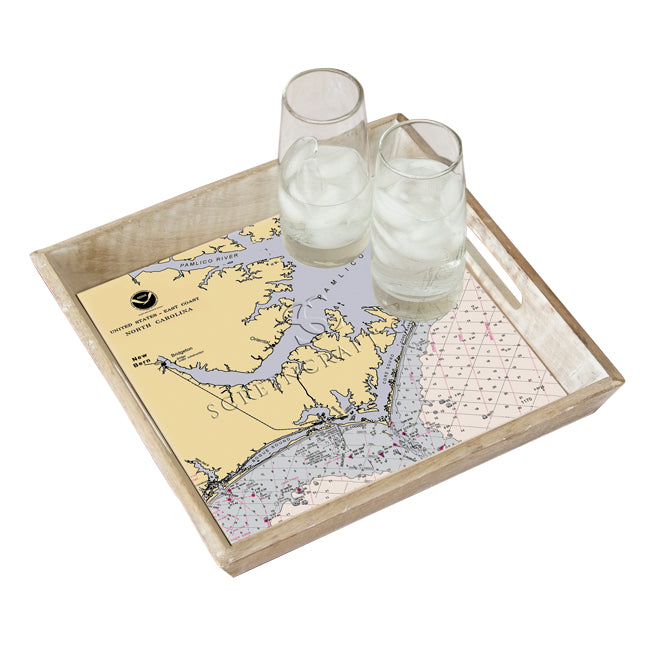 New Bern, NC - Wood Serving Tray