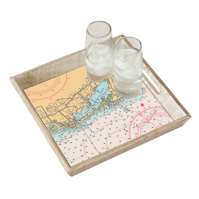 Quonochontaug, RI - Wood Serving Tray