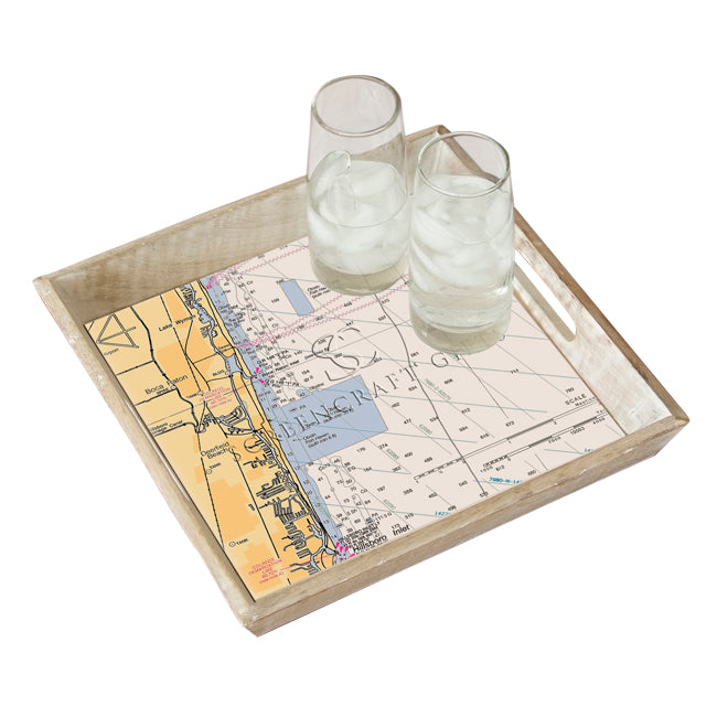 Deerfield Beach, FL - Wood Serving Tray