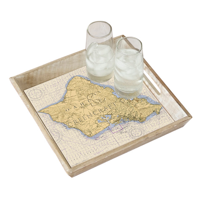 Oahu, HI- Wood Serving Tray