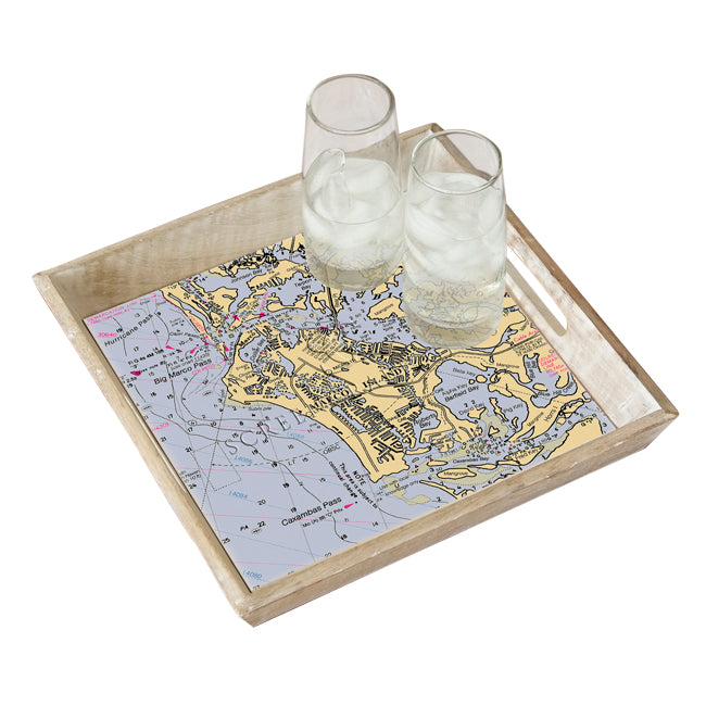 Marco Island, FL - Wood Serving Tray