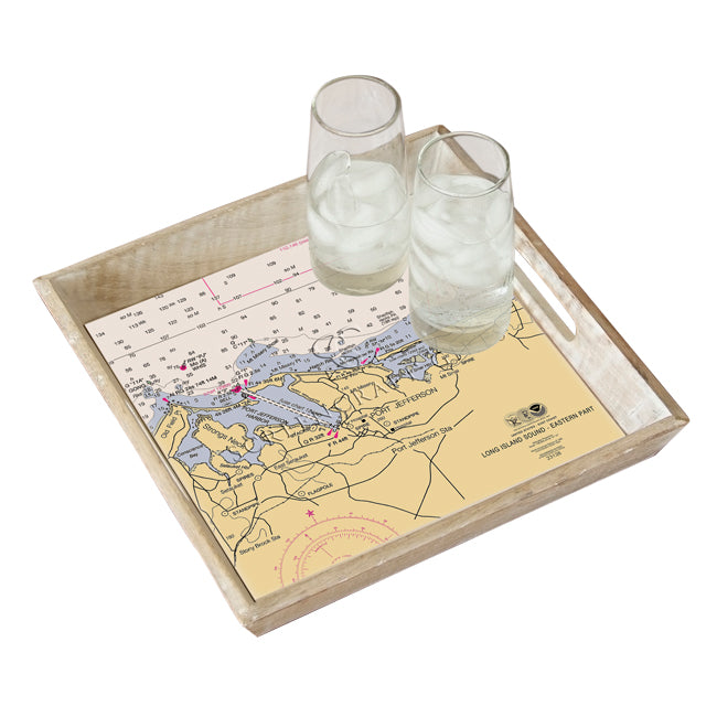 Port Jefferson, NY  - Wood Serving Tray