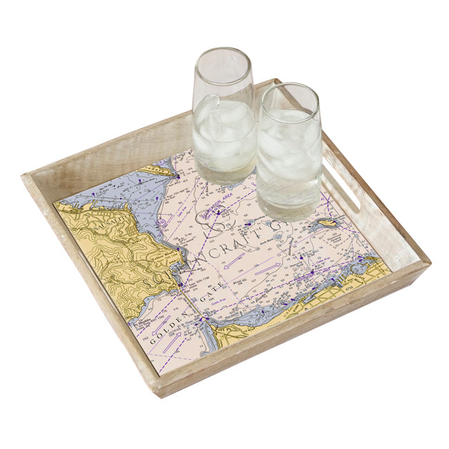 Sausalito, CA  - Wood Serving Tray
