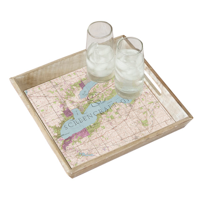 Lake Geneva, WI - Wood Serving Tray