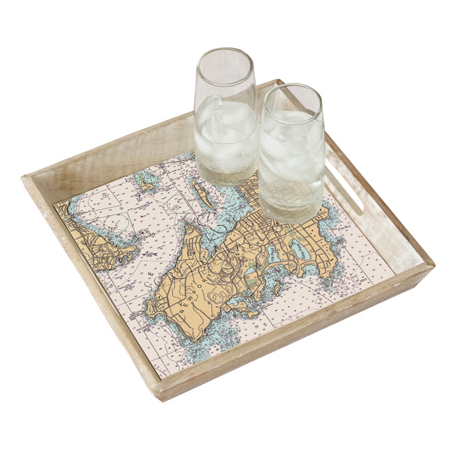 Newport Neck, RI - Wood Serving Tray