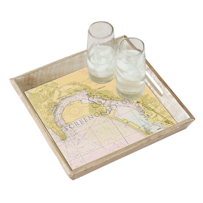 San Diego, CA -  Wood Serving Tray