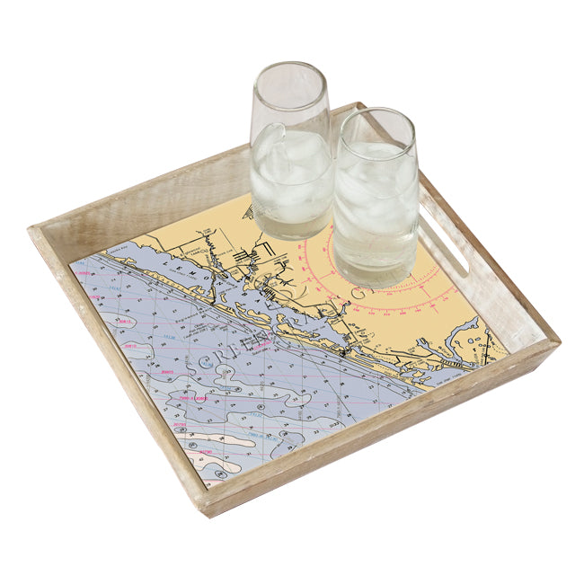Manasota Key, FL  - Wood Serving Tray