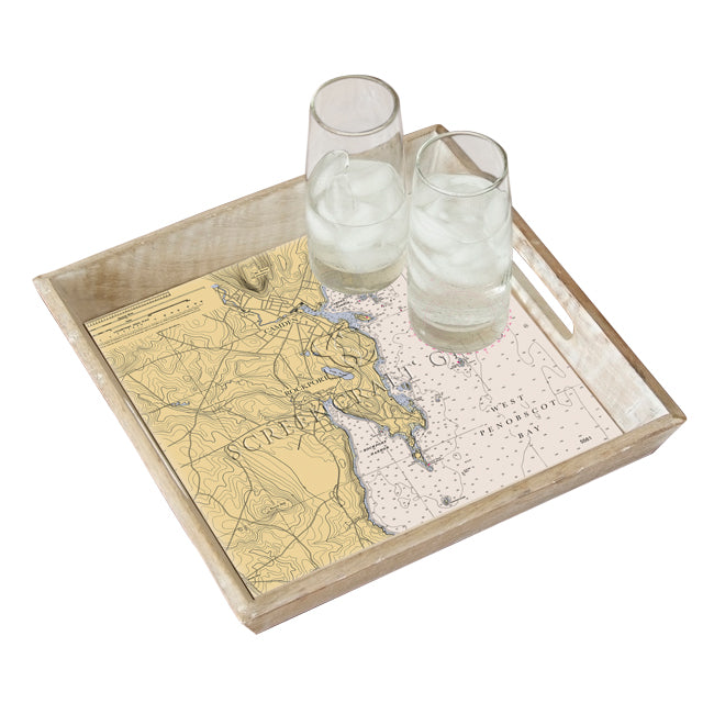Rockport, ME - Wood Serving Tray