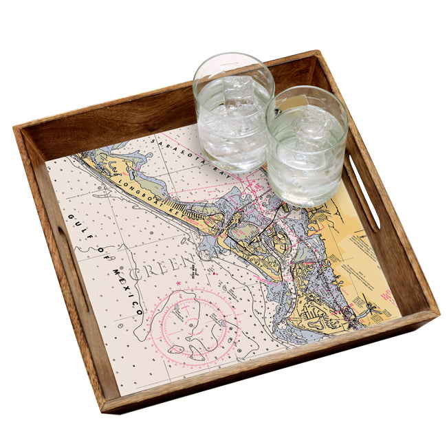 Sarasota, FL  - Wood Serving Tray