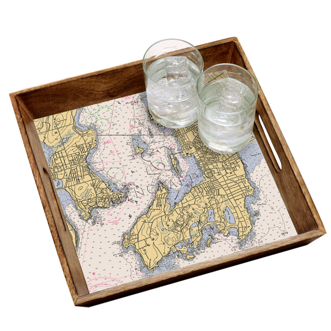 Newport, RI - Wood Serving Tray
