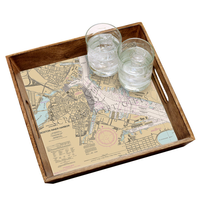 Boston, MA - Wood Serving Tray