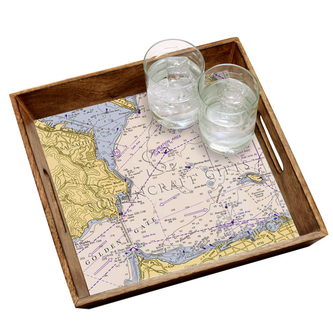 Sausalito, CA  - Wood Serving Tray