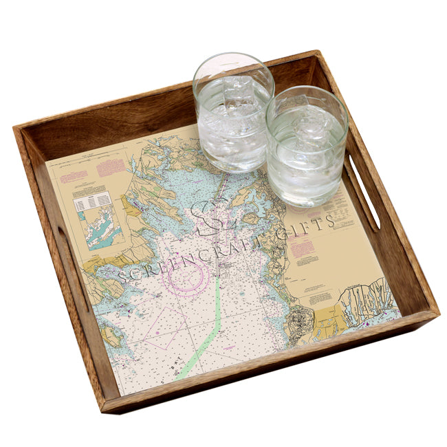 Buzzards Bay,  MA - Wood Serving Tray