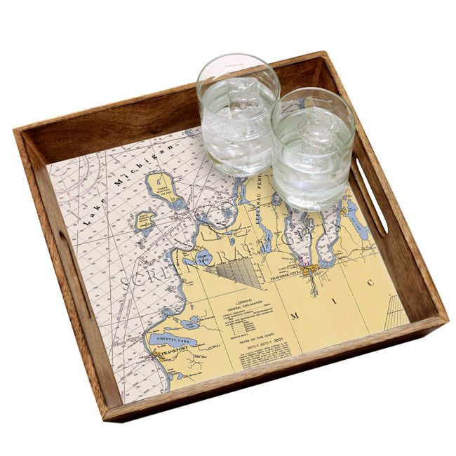Traverse City, MI -  Wood Serving Tray