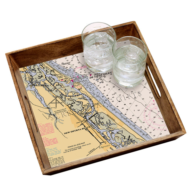 New Smyrna Beach, FL- Wood Serving Tray