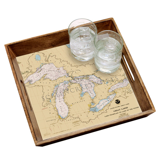 The Great Lakes - Wood Serving Tray