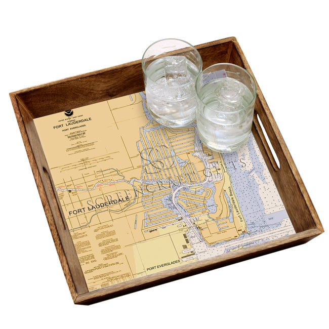 Fort Lauderdale, FL- Wood Serving Tray