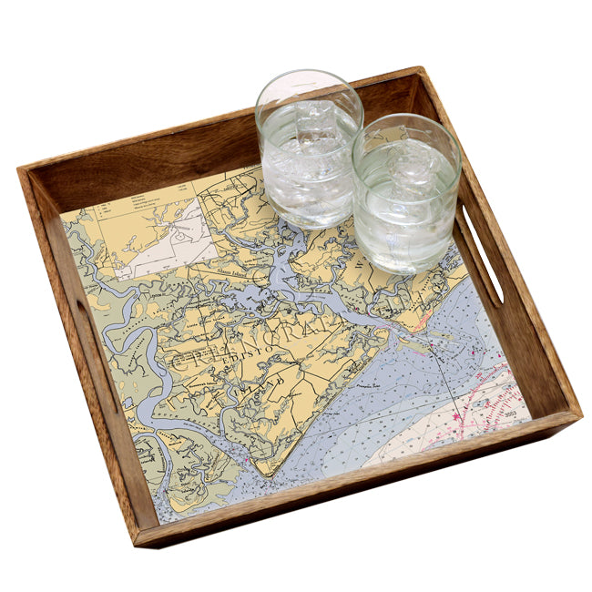 Edisto Island, SC - Wood Serving Tray