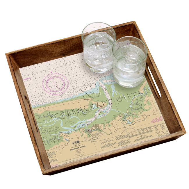 Barnstable Harbor, MA - Wood Serving Tray