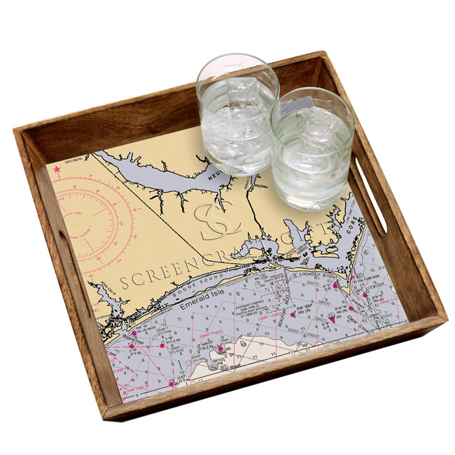 Emerald Isle, NC - Wood Serving Tray