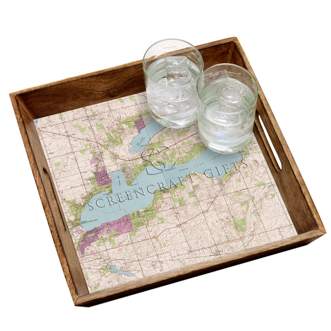 Lake Geneva, WI - Wood Serving Tray