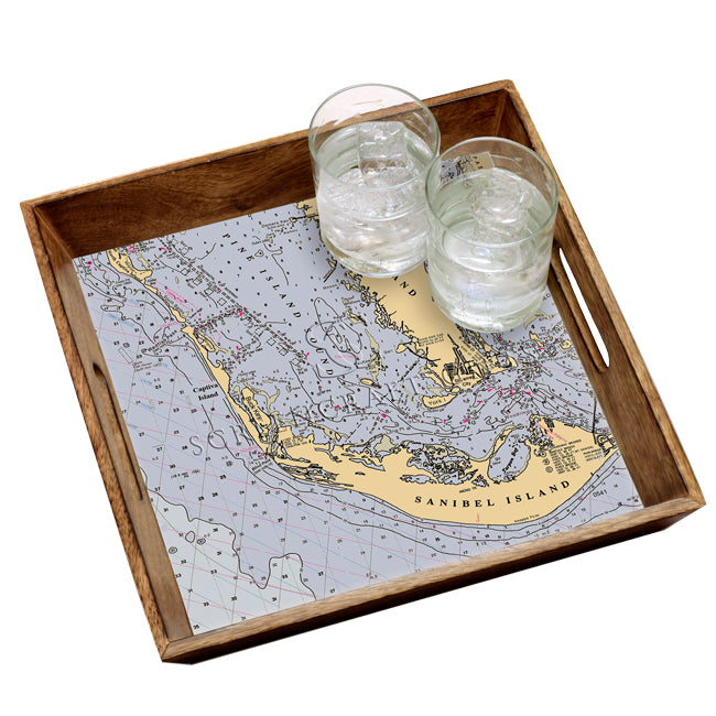 Sanibel Island, FL  - Wood Serving Tray