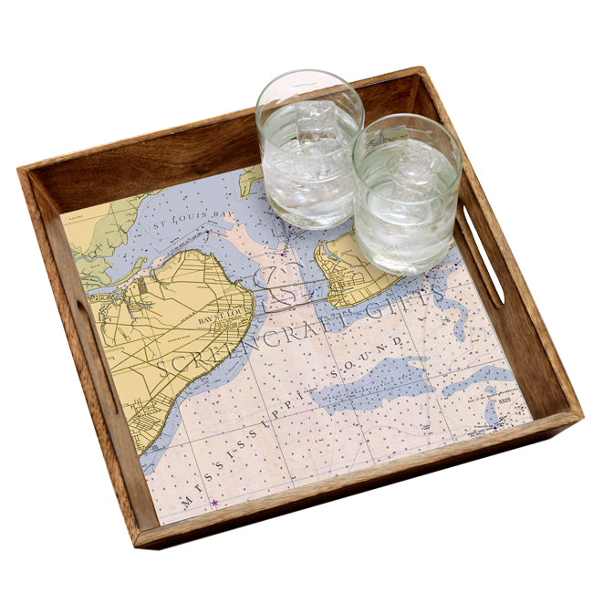 St. Louis Bay, MS - Wood Serving Tray