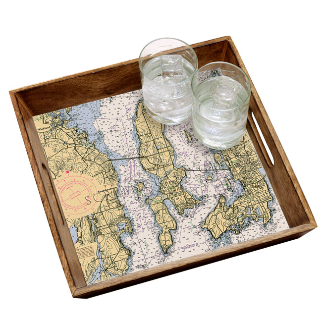 Wickford to Newport, RI- Wood Serving Tray