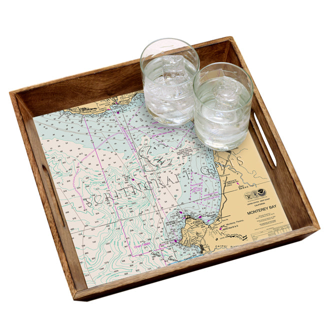 Monterey, CA -  Wood Serving Tray