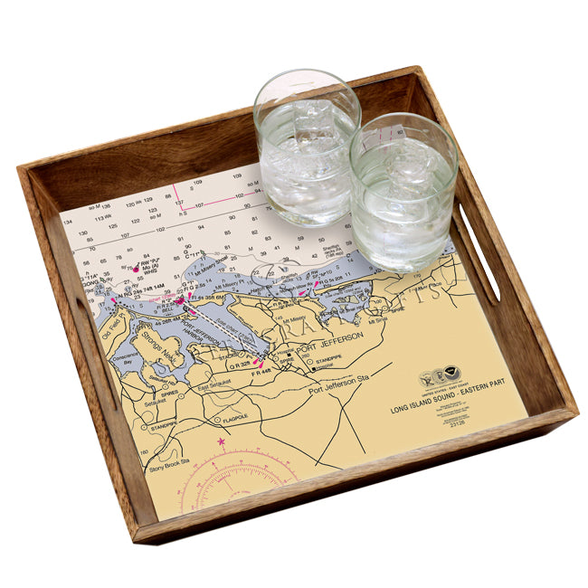 Port Jefferson, NY  - Wood Serving Tray