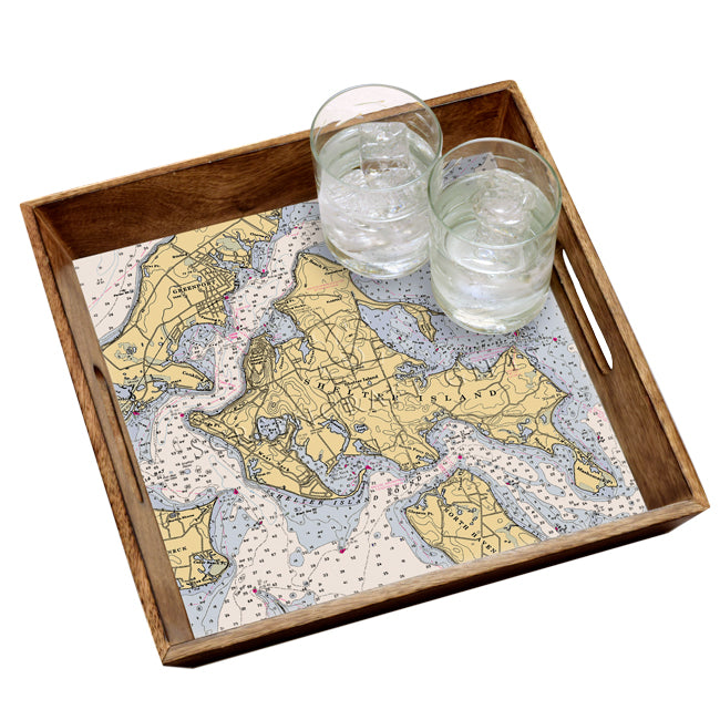 Shelter Island, NY- Wood Serving Tray